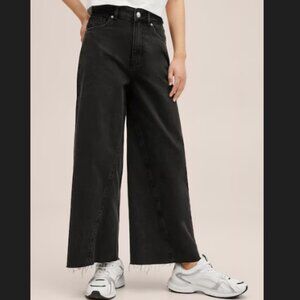 Mango Teen Collection Frayed Hem Culotte Jean, Size M